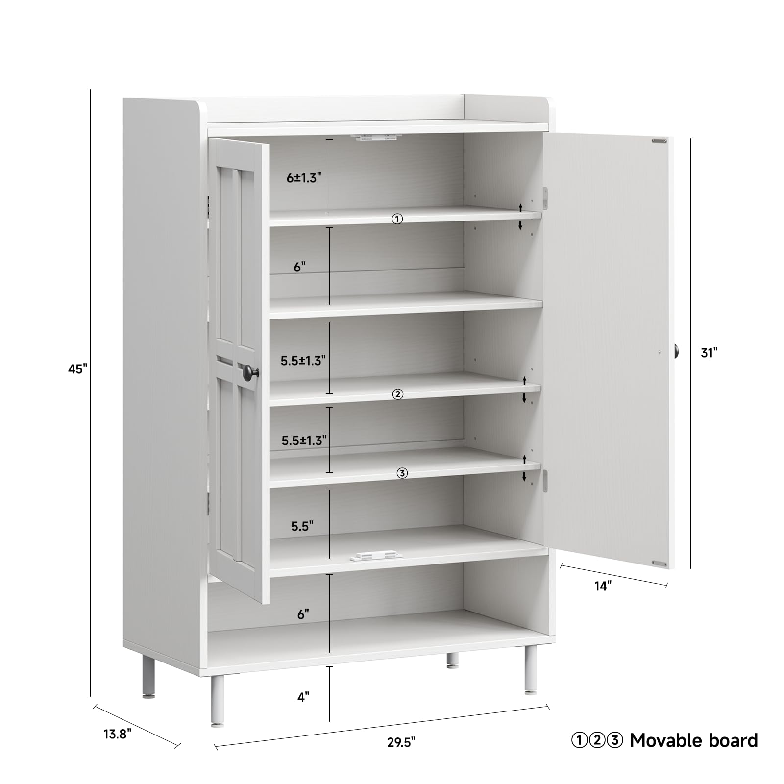 6 Tier Shoe Storage Cabinet, 4 - Cabinet Hinge Overlay review and price